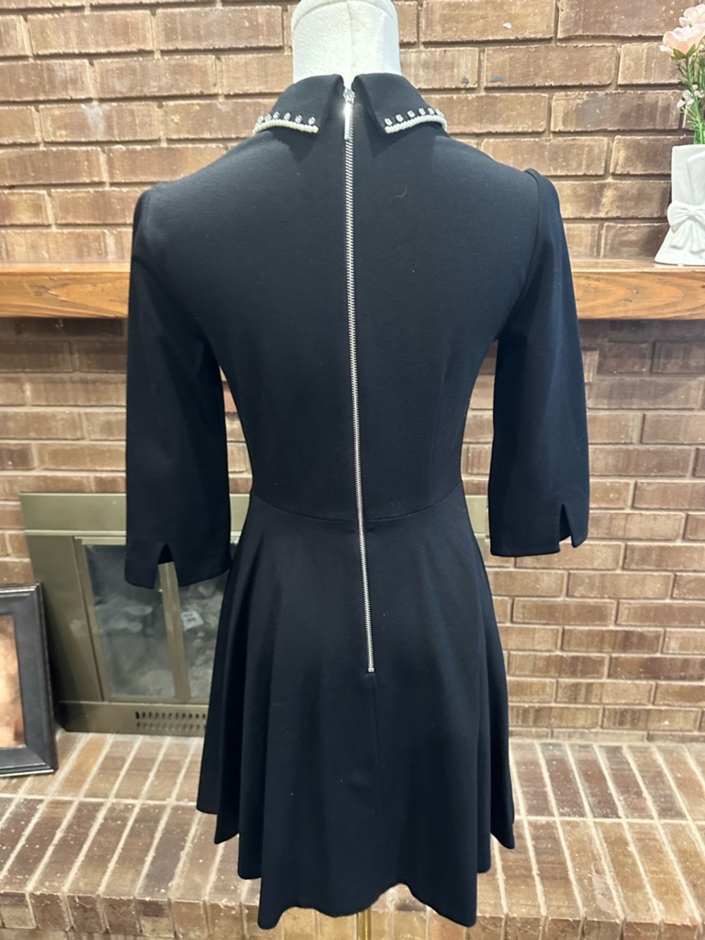 Kate Spade Pearl Rhinestone Embellished Collar Ponte Dress XS Chic - Picture 9 of 11
